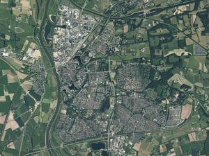 Luchtfoto van Zutphen van Maps Are Art