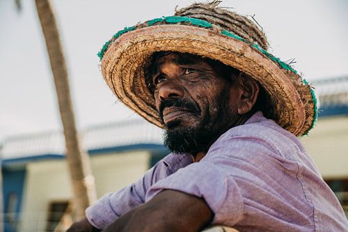 Portret van een authentieke Sri Lankaanse visser