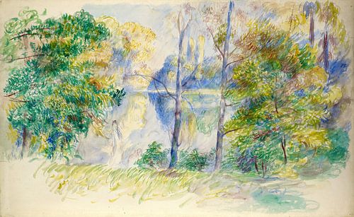 Auguste Renoir. Gezicht op een park