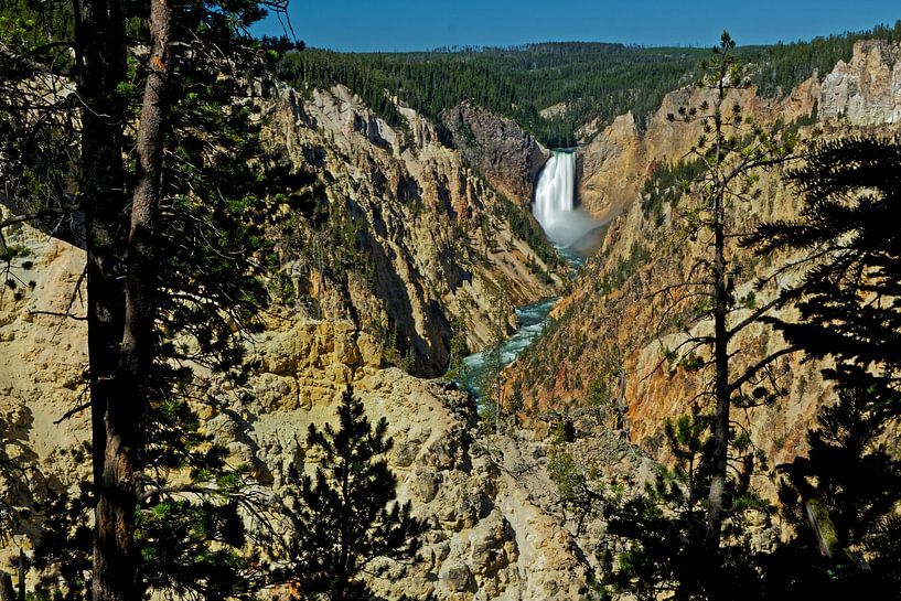 Waterfall of the Yellowstone River in the national park of the same name by Alexander Ließ