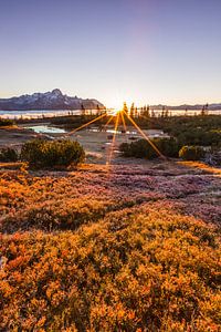 Goldene Sonnenaufgang im Gebirge