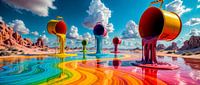Farbflut der Wüste - Ein neuer Horizont von Klaus Tesching - Art-AI Miniaturansicht
