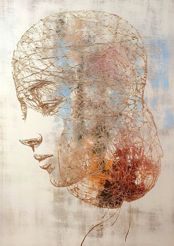 Femme capturée en fils de soie