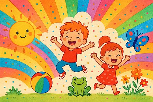 Spielen in einem Traum aus Farben