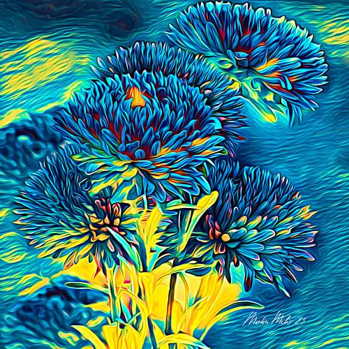 Starry Starry Night Flowers van Martin Melis