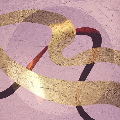 Modern Abstract feest in roze, lila en goud.