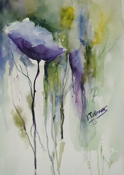 Purperen Klaproos van Rita Tielemans Kunst