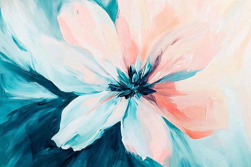 Abstracte pastelbloem schilderij van Imperial Art House