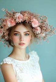 vrouw met bloemen metropolitan