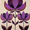Retro Flowers Print 4 van Kunstkabinet