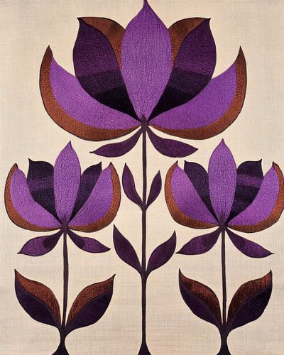 Retro Flowers Print 4