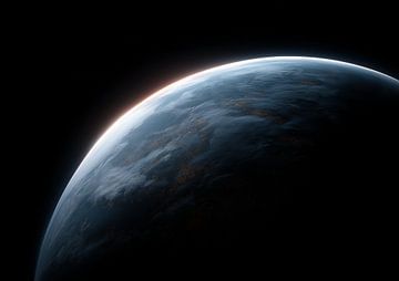 Cinematic Dark Blue Planet Horizon From Space by BINEDITS