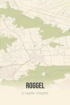 Vieille carte de Roggel (Limbourg) sur Rezona