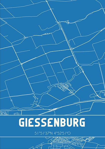 Blueprint | Map | Giessenburg (South Holland) by Prints of Place