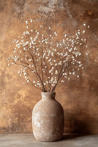 Stijlvolle bloemenvaas met rustieke uitstraling
