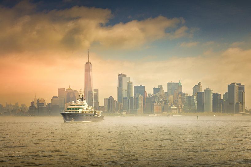 Manhattan from the water by Dennis Donders