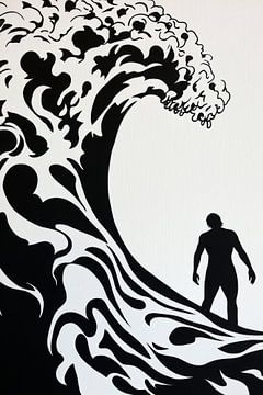 Golf en mens van Poster Art Shop
