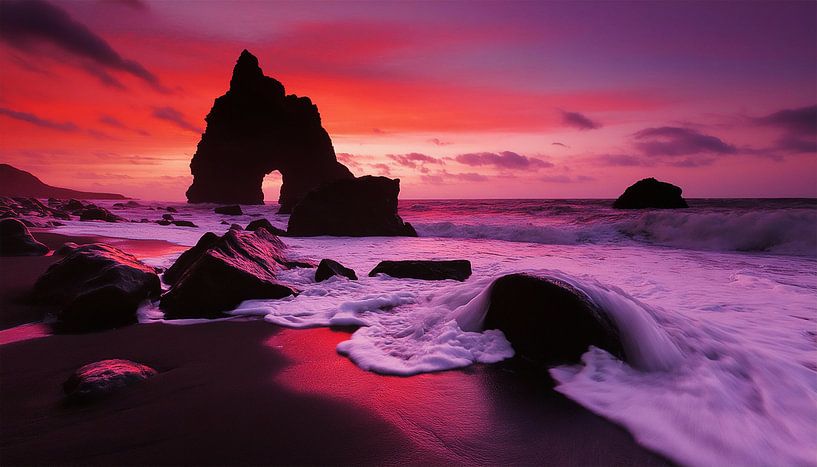 Beautiful sunset on the beach by Mustafa Kurnaz