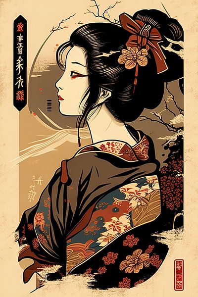Geisha enchantée, harmonie de la beauté par Peter Balan