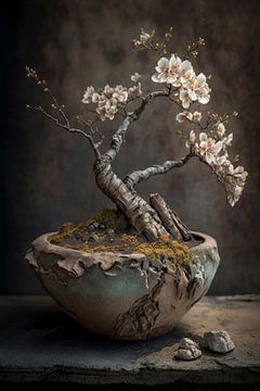 Small blossom bonsai tree by Digitale Schilderijen