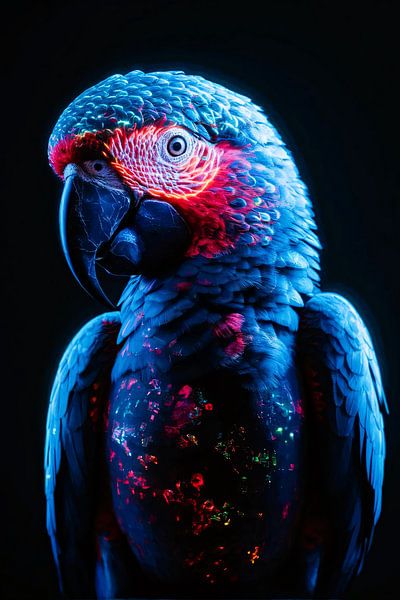 Futuristic Neon Parrot with Light Effects by Art & Soul Creations