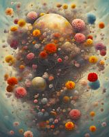 Een boeket van bloemen zwevend door het heelal-4