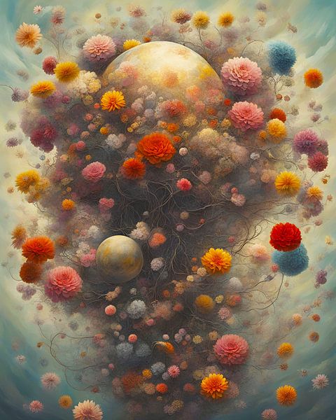 Een boeket van bloemen zwevend door het heelal-4 par Carina Dumais