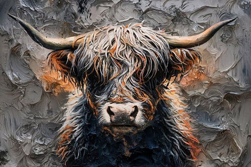 Schotse hooglander abstract portret