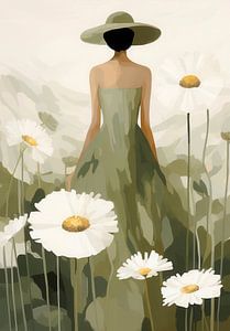 Elegante Blumenpracht Die Frau und die Gänseblümchen