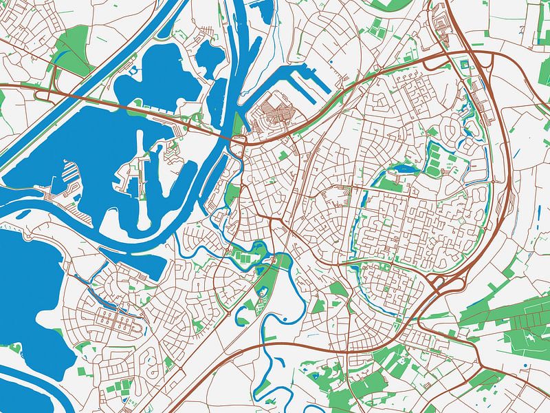 Map of Roermond in the style Urban Ivory by De Kaartenwinkel