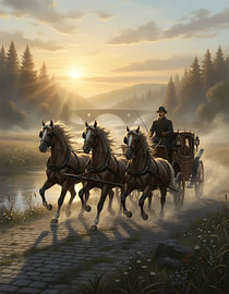 Balade au coucher du soleil au bord d'une rivière tranquille sur Regan Frederick