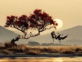 Horizon sans fin | Une grue chante sur Karina Brouwer