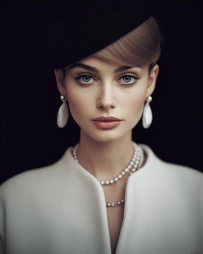 Vintage klassiek portret in zwart-wit