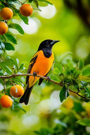 Black and yellow bird in the green by Poster Art Shop