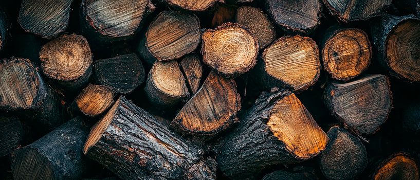 Holzstapel Naturtextur – Rustikal von Poster Art Shop