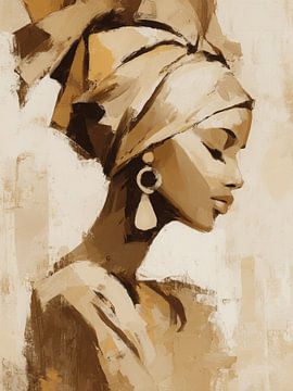 Afrikaanse Vrouw met Hoofddoek