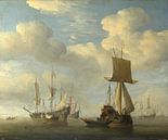 Een Engels schip en Nederlandse schepen Becalmed, Willem van de Velde van Meesterlijcke Meesters thumbnail