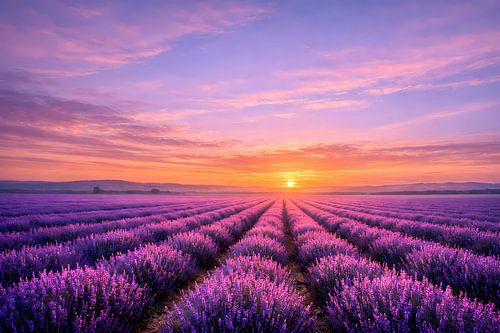 Lavender Horizon in the Evening Glow