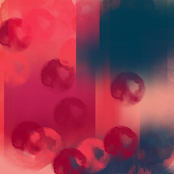Pop of color. Neon and pastel abstract art in dark blue, purple, pink by Dina Dankers