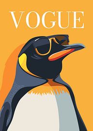 Stylish wearing sunglasses blowing pink bubble gum vogue poster by Cross