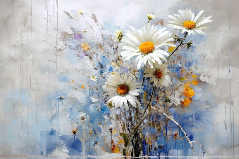 Gerbera | Whispering colours | Gerbera flowers | Pre-Raphaelite painting by Eye catching paintings