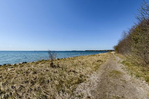 Cycling and walking path along the natural beach in the Goor