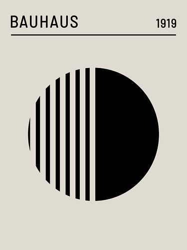 Bauhaus Zwart-Wit – Geometrische Abstracte Kunst met Cirkels