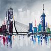 Skyline Rotterdam  van Artflow Schilderijen