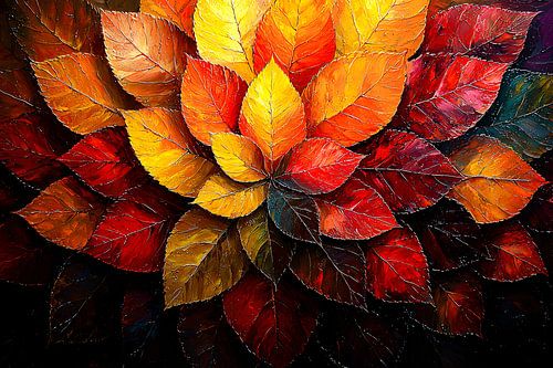 Abstracte kleurrijke herfstbladeren