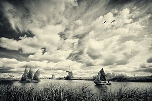 Altes Segelboot in Kinderdijk