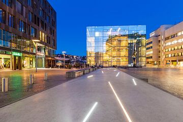 Kunstmuseum in Stuttgart bij nacht