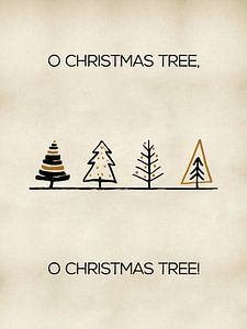 Scandinavian print with Christmas trees in gold and black