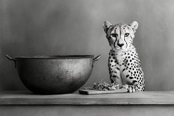 Cheetah in de keuken van Poster Art Shop