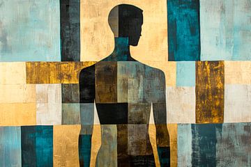 Shadowy silhouette in a sea of colour by Poster Art Shop